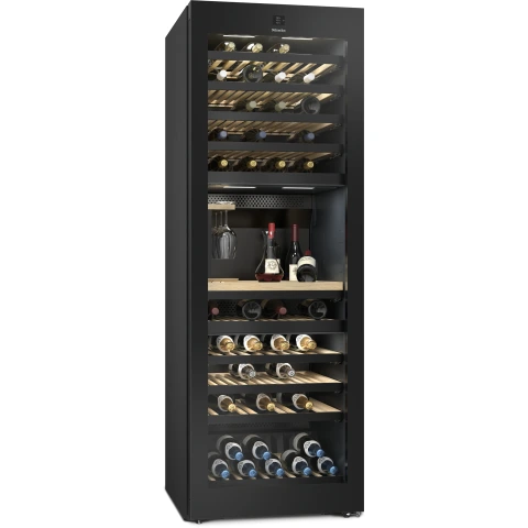 Free Standing Wine Unit Kwt 4999 F Black Obsidian Glass