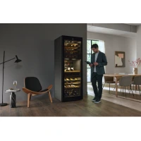 Free Standing Wine Unit Kwt 4999 F Black Obsidian Glass